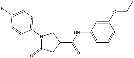 N-(3-ethoxyphenyl)-1-(4-fluorophenyl)-5-oxo-3-pyrrolidinecarboxamide 结构式