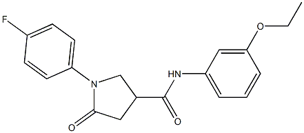 N-(3-ethoxyphenyl)-1-(4-fluorophenyl)-5-oxo-3-pyrrolidinecarboxamide 化学構造式