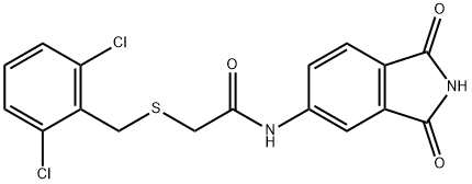2-[(2,6-dichlorobenzyl)sulfanyl]-N-(1,3-dioxo-2,3-dihydro-1H-isoindol-5-yl)acetamide 化学構造式