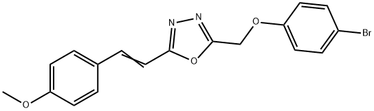 2-[(4-bromophenoxy)methyl]-5-[(E)-2-(4-methoxyphenyl)ethenyl]-1,3,4-oxadiazole 结构式