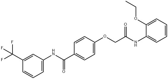 4-[2-(2-ethoxyanilino)-2-oxoethoxy]-N-[3-(trifluoromethyl)phenyl]benzamide 化学構造式