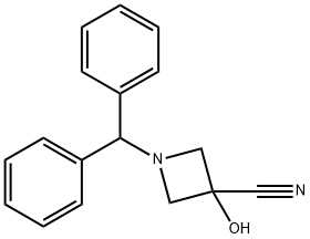1-Benzhydryl-3-hydroxyazetidine-3-carbonitrile Struktur