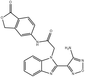 2-[2-(4-amino-1,2,5-oxadiazol-3-yl)-1H-benzimidazol-1-yl]-N-(1-oxo-1,3-dihydro-2-benzofuran-5-yl)acetamide Structure