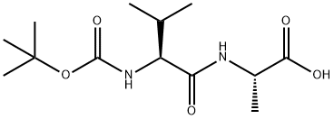(S)-2-((S)-2-(tert-butoxycarbonylaMino)-3-MethylbutanaMido)propanoic acid 化学構造式