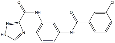 N-{3-[(3-chlorobenzoyl)amino]phenyl}-1H-1,2,4-triazole-3-carboxamide Struktur