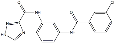 N-{3-[(3-chlorobenzoyl)amino]phenyl}-1H-1,2,4-triazole-3-carboxamide Structure