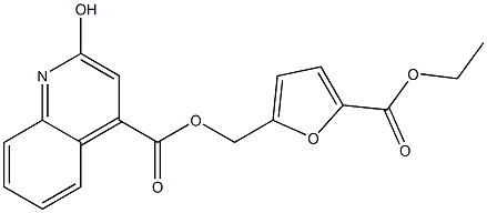 [5-(ethoxycarbonyl)-2-furyl]methyl 2-hydroxy-4-quinolinecarboxylate Structure