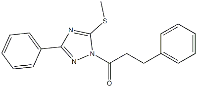 5-(methylthio)-3-phenyl-1-(3-phenylpropanoyl)-1H-1,2,4-triazole Struktur
