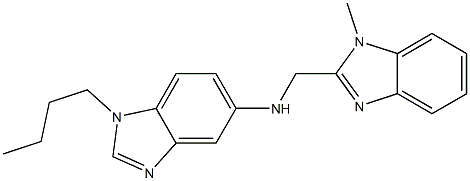 N-(1-butyl-1H-benzimidazol-5-yl)-N-[(1-methyl-1H-benzimidazol-2-yl)methyl]amine 结构式