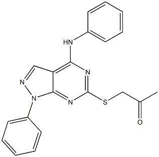 1-[(4-anilino-1-phenyl-1H-pyrazolo[3,4-d]pyrimidin-6-yl)sulfanyl]acetone|