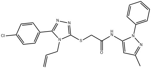 721884-60-2 2-{[4-allyl-5-(4-chlorophenyl)-4H-1,2,4-triazol-3-yl]sulfanyl}-N-(3-methyl-1-phenyl-1H-pyrazol-5-yl)acetamide