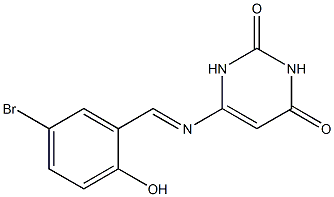 6-[(5-bromo-2-hydroxybenzylidene)amino]-2,4(1H,3H)-pyrimidinedione Structure