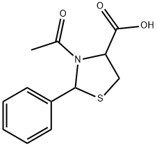 3-Acetyl-2-phenyl-4-thiazolidinecarboxylic acid Structure