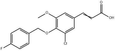 3-{3-chloro-4-[(4-fluorobenzyl)oxy]-5-methoxyphenyl}acrylic acid,723246-95-5,结构式