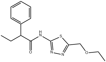 N-[5-(ethoxymethyl)-1,3,4-thiadiazol-2-yl]-2-phenylbutanamide,723249-27-2,结构式