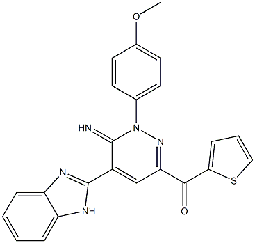 [5-(1H-benzimidazol-2-yl)-6-imino-1-(4-methoxyphenyl)-1,6-dihydro-3-pyridazinyl](2-thienyl)methanone Structure