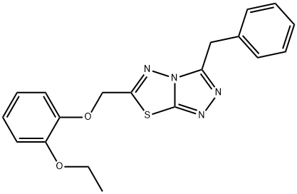 3-benzyl-6-[(2-ethoxyphenoxy)methyl][1,2,4]triazolo[3,4-b][1,3,4]thiadiazole 化学構造式