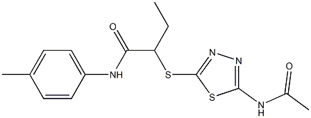 2-{[5-(acetylamino)-1,3,4-thiadiazol-2-yl]sulfanyl}-N-(4-methylphenyl)butanamide Struktur