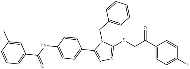 N-[4-(4-benzyl-5-{[2-(4-fluorophenyl)-2-oxoethyl]sulfanyl}-4H-1,2,4-triazol-3-yl)phenyl]-3-methylbenzamide|