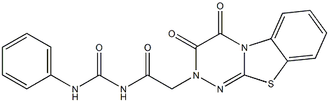 N-[(3,4-dioxo-3,4-dihydro-2H-[1,2,4]triazino[3,4-b][1,3]benzothiazol-2-yl)acetyl]-N'-phenylurea Struktur