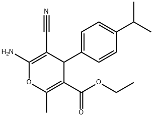 ethyl 6-amino-5-cyano-4-(4-isopropylphenyl)-2-methyl-4H-pyran-3-carboxylate,72568-57-1,结构式