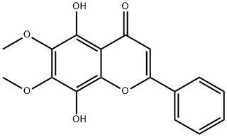 4H-1-Benzopyran-4-one, 5,8-dihydroxy-6,7-dimethoxy-2-phenyl- 化学構造式