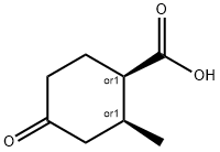 cis-2-methyl-4-oxocyclohexane-1-carboxylic acid Struktur