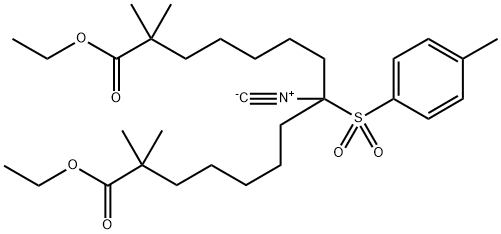 Pentadecanedioic acid, 8-isocyano-2,2,14,14-tetramethyl-8-[(4-methylphenyl)sulfonyl]-, 1,15-diethyl ester Struktur