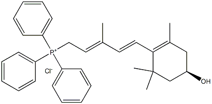 Phosphonium, [(2E,4E)-5-[(4R)-4-hydroxy-2,6,6-trimethyl-1-cyclohexen-1-yl]-3-methyl-2,4-pentadienyl]triphenyl-, chloride Struktur