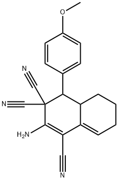 2-amino-4-(4-methoxyphenyl)-4a,5,6,7-tetrahydro-1,3,3(4H)-naphthalenetricarbonitrile Struktur