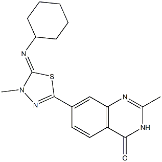 (Z)-7-(5-(cyclohexylimino)-4-methyl-4,5-dihydro-1,3,4-thiadiazol-2-yl)-2-methylquinazolin-4(3H)-one,773057-25-3,结构式