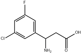 3-amino-3-(3-chloro-5-fluorophenyl)propanoic acid 化学構造式