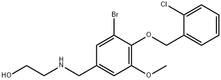 2-({3-bromo-4-[(2-chlorobenzyl)oxy]-5-methoxybenzyl}amino)ethanol,774191-76-3,结构式