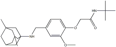 N-(tert-butyl)-2-(4-{[(3,5-dimethyl-1-adamantyl)amino]methyl}-2-methoxyphenoxy)acetamide 结构式