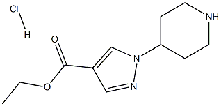 1-(哌啶-4-基)-1H-吡唑-4-甲酸乙酯盐酸盐 结构式