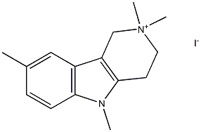 2,2,5,8-tetramethyl-2,3,4,5-tetrahydro-1H-pyrido[4,3-b]indol-2-ium iodide Structure