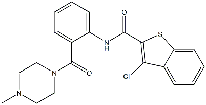 3-chloro-N-{2-[(4-methyl-1-piperazinyl)carbonyl]phenyl}-1-benzothiophene-2-carboxamide,815622-96-9,结构式