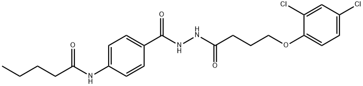 N-[4-({2-[4-(2,4-dichlorophenoxy)butanoyl]hydrazino}carbonyl)phenyl]pentanamide Structure