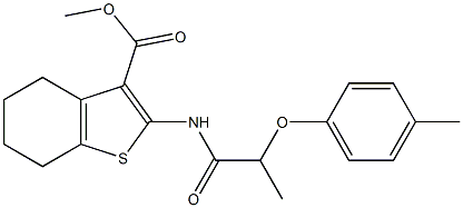 methyl 2-{[2-(4-methylphenoxy)propanoyl]amino}-4,5,6,7-tetrahydro-1-benzothiophene-3-carboxylate Struktur