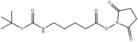Pentanoic acid, 5-[[(1,1-dimethylethoxy)carbonyl]amino]-, 2,5-dioxo-1-pyrrolidinyl ester,82518-79-4,结构式