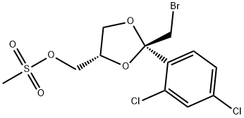 [(2R*, 4R*) -2-(bromomethyl)-2-(2,4-dichlorophenyl)-1,3-dioxolan-4-yl]methyl methanesulfonate Structure