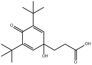 3-[1-Hydroxy-3,5-bis(2-methyl-2-propanyl)-4-oxo-2,5-cyclohexadien-1-yl]propanoic acid Struktur