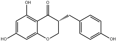 (3R)-2,3-Dihydro-5,7-dihydroxy-3-[(4-hydroxyphenyl)methyl]-4H-1-benzopyran-4-one Structure