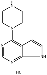 4-(Piperazin-1-yl)-1H-pyrrolo[2,3-d]pyrimidine dihydrochloride,853680-06-5,结构式