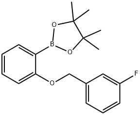 1,3,2-Dioxaborolane, 2-[2-[(3-fluorophenyl)methoxy]phenyl]-4,4,5,5-tetramethyl- Structure