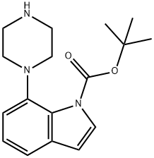 tert-butyl 7-(piperazin-1-yl)-1H-indole-1-carboxylate Structure