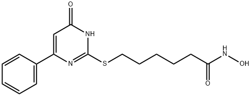 6-[(1,6-Dihydro-6-oxo-4-phenyl-2-pyrimidinyl)thio]-N-hydroxyhexanamide 结构式