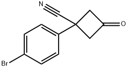 1-(4-溴苯基)-3-氧代环丁烷-1-甲腈, 872614-37-4, 结构式