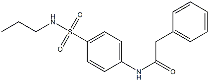 2-phenyl-N-{4-[(propylamino)sulfonyl]phenyl}acetamide 化学構造式