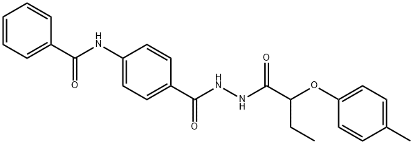 N-[4-({2-[2-(4-methylphenoxy)butanoyl]hydrazino}carbonyl)phenyl]benzamide,875084-69-8,结构式